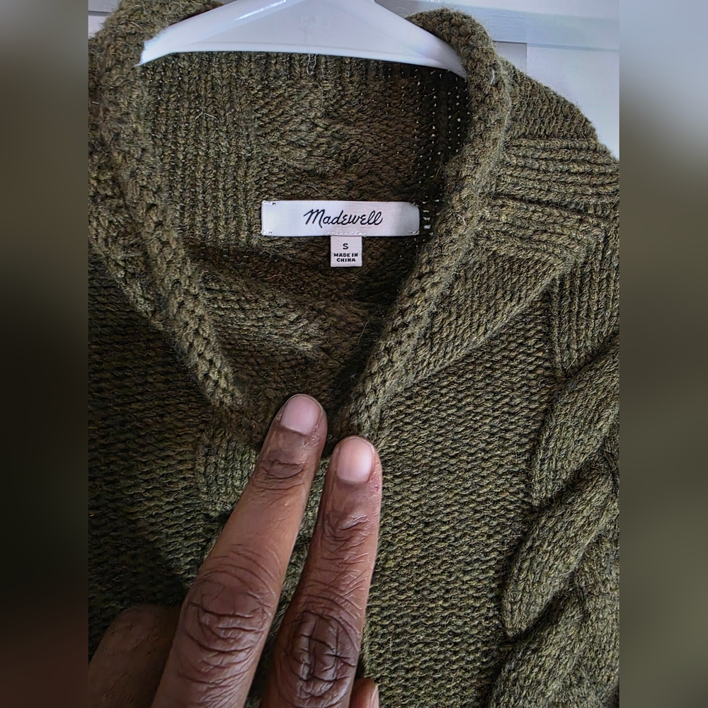 Madewell Grenville Cable Knit Sweater Chunky Mockneck Cozy - Picture 5 of 6